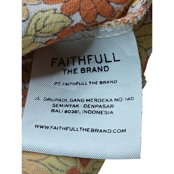Faithfull the Brand Floral Mini Dress Puff Sleeve Boho Cottagecore M - Picture 13 of 14